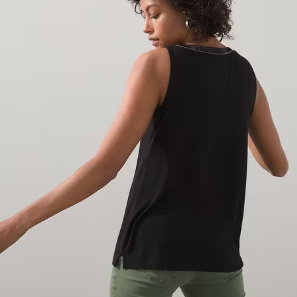 Chico's Touch of Cool Beaded Polished Tank, Size M, Like New - Picture 3 of 8